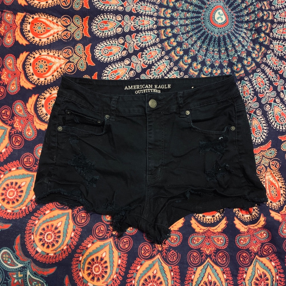 American Eagle Black hi-rise festival Shorts Size 14